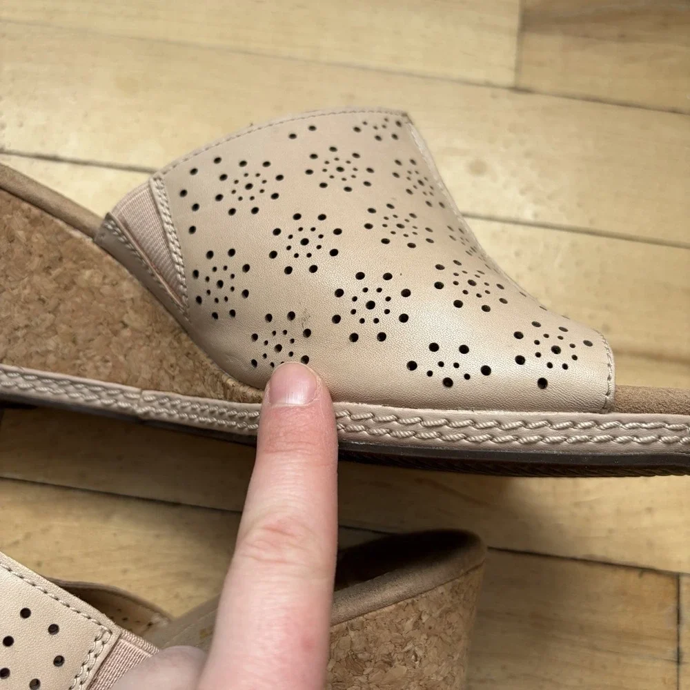 Clarks Collections Women's Helio Corridor Wedge Sandals Womens Size 8.5 Beige‎ - Picture 8 of 9